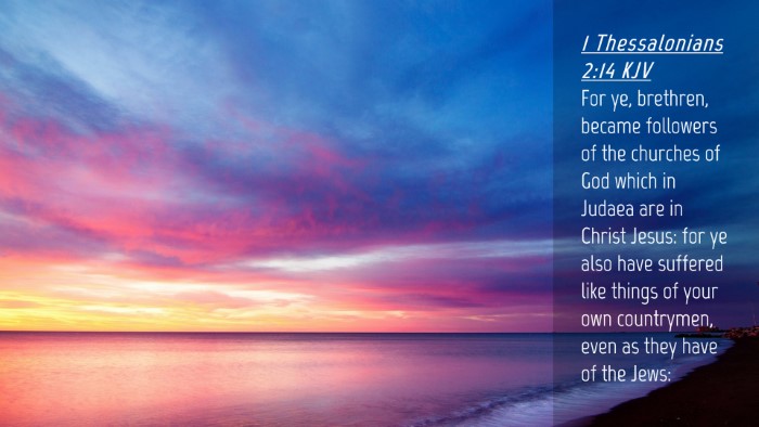 Picture 04 - 1 Thessalonians 2:14 KJV Desktop Wallpaper - For ye, brethren, became followers of the - Desktop Bible Verse Wallpaper