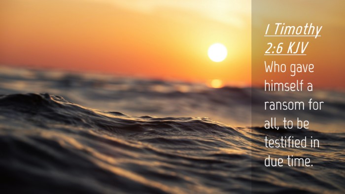 Picture 04 - 1 Timothy 2:6 KJV Desktop Wallpaper - Who gave himself a ransom for all, to be - Desktop Bible Verse Wallpaper
