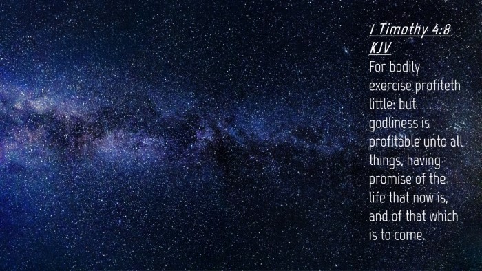 Picture 04 - 1 Timothy 4:8 KJV Desktop Wallpaper - For bodily exercise profiteth little: but - Desktop Bible Verse Wallpaper