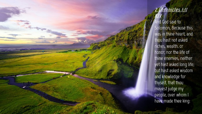 Picture 04 - 2 Chronicles 1:11 KJV Desktop Wallpaper - And God said to Solomon, Because this was in - Desktop Bible Verse Wallpaper