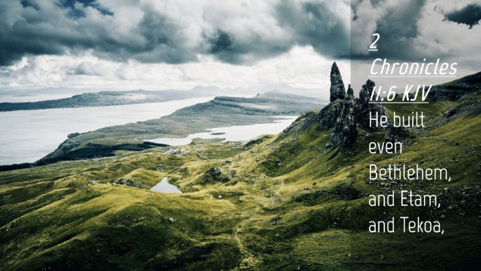 Picture 04 - 2 Chronicles 11:6 KJV Desktop Wallpaper - He built even Bethlehem, and Etam, and - Desktop Bible Verse Wallpaper