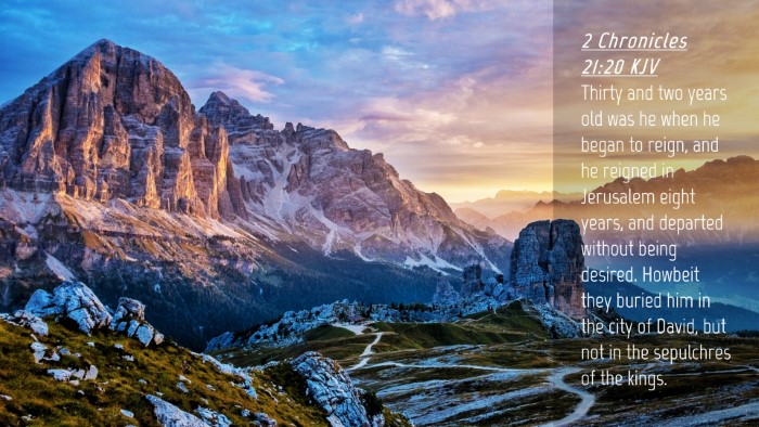 Picture 04 - 2 Chronicles 21:20 KJV Desktop Wallpaper - Thirty and two years old was he when he began to - Desktop Bible Verse Wallpaper
