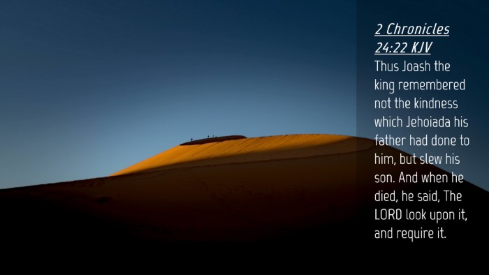 Picture 04 - 2 Chronicles 24:22 KJV Desktop Wallpaper - Thus Joash the king remembered not the kindness - Desktop Bible Verse Wallpaper