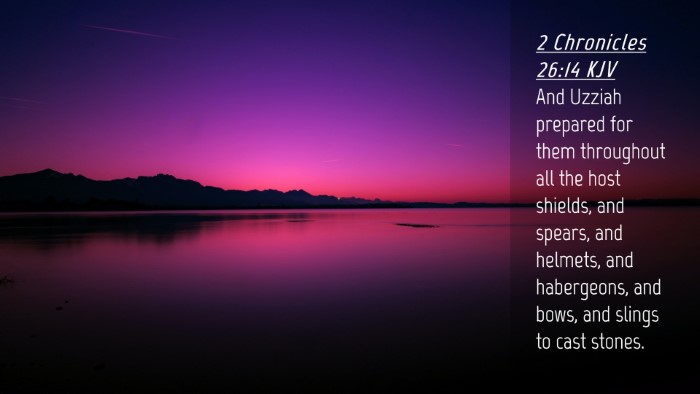 Picture 04 - 2 Chronicles 26:14 KJV Desktop Wallpaper - And Uzziah prepared for them throughout all the - Desktop Bible Verse Wallpaper