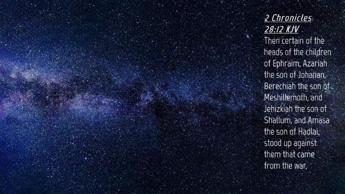 Picture 04 - 2 Chronicles 28:12 KJV Desktop Wallpaper - Then certain of the heads of the children of - Desktop Bible Verse Wallpaper