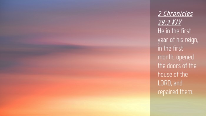 Picture 04 - 2 Chronicles 29:3 KJV Desktop Wallpaper - He in the first year of his reign, in the first - Desktop Bible Verse Wallpaper