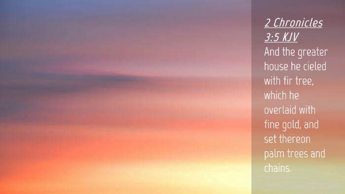 Picture 04 - 2 Chronicles 3:5 KJV Desktop Wallpaper - And the greater house he cieled with fir tree, - Desktop Bible Verse Wallpaper