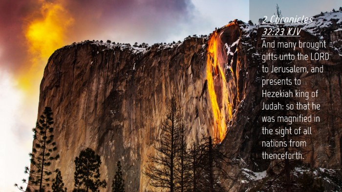 Picture 04 - 2 Chronicles 32:23 KJV Desktop Wallpaper - And many brought gifts unto the LORD to - Desktop Bible Verse Wallpaper