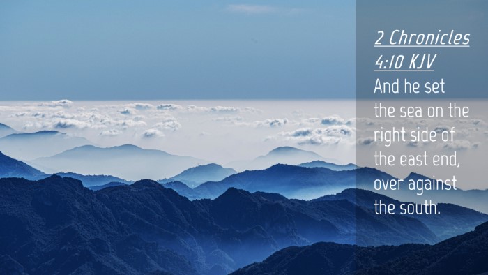Picture 04 - 2 Chronicles 4:10 KJV Desktop Wallpaper - And he set the sea on the right side of the east - Desktop Bible Verse Wallpaper