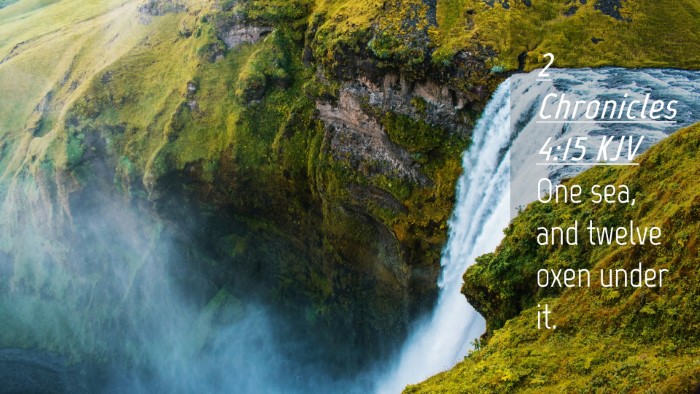 Picture 04 - 2 Chronicles 4:15 KJV Desktop Wallpaper - One sea, and twelve oxen under - Desktop Bible Verse Wallpaper
