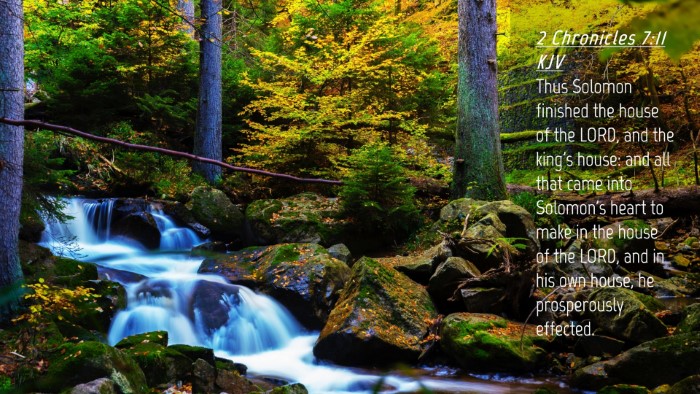 Picture 04 - 2 Chronicles 7:11 KJV Desktop Wallpaper - Thus Solomon finished the house of the LORD, and - Desktop Bible Verse Wallpaper