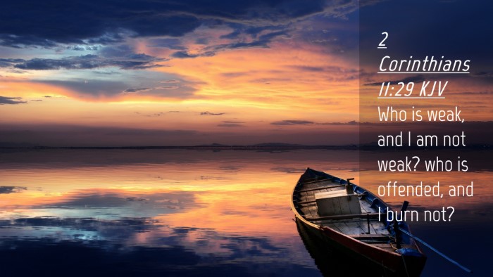 Picture 04 - 2 Corinthians 11:29 KJV Desktop Wallpaper - Who is weak, and I am not weak? who is offended, - Desktop Bible Verse Wallpaper