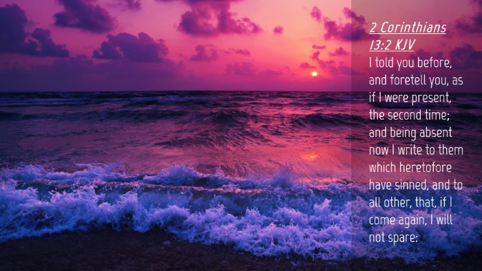 Picture 04 - 2 Corinthians 13:2 KJV Desktop Wallpaper - I told you before, and foretell you, as if I were - Desktop Bible Verse Wallpaper