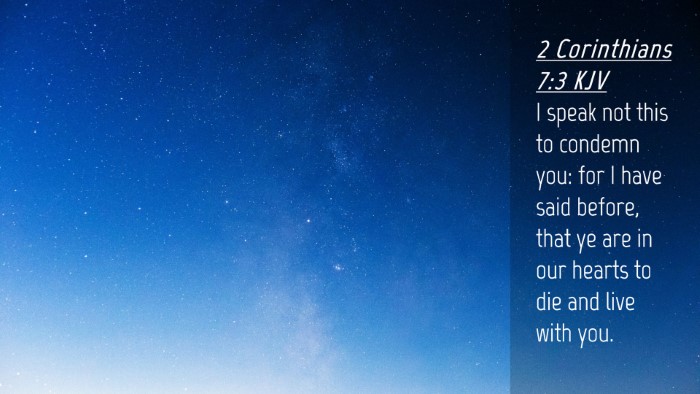 Picture 04 - 2 Corinthians 7:3 KJV Desktop Wallpaper - I speak not this to condemn you: for I have said - Desktop Bible Verse Wallpaper