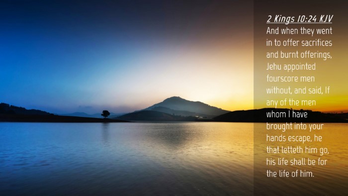 Picture 04 - 2 Kings 10:24 KJV Desktop Wallpaper - And when they went in to offer sacrifices and - Desktop Bible Verse Wallpaper