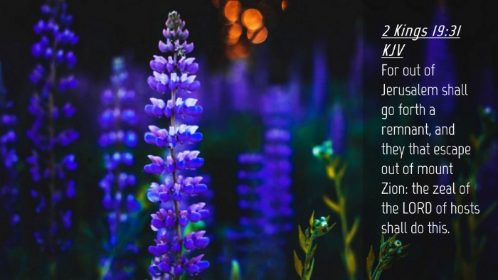 Picture 04 - 2 Kings 19:31 KJV Desktop Wallpaper - For out of Jerusalem shall go forth a remnant, - Desktop Bible Verse Wallpaper