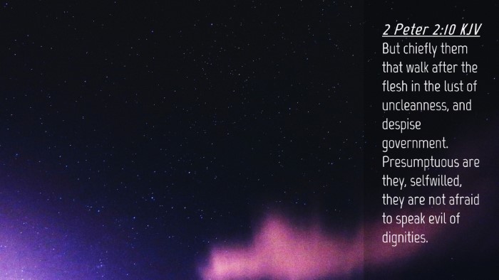 Picture 04 - 2 Peter 2:10 KJV Desktop Wallpaper - But chiefly them that walk after the flesh in the - Desktop Bible Verse Wallpaper