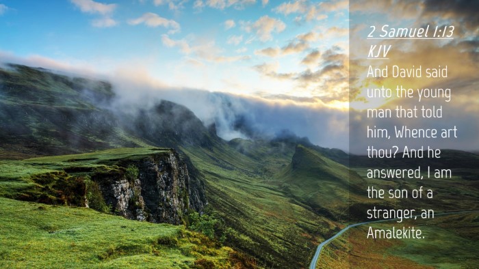 Picture 04 - 2 Samuel 1:13 KJV Desktop Wallpaper - And David said unto the young man that told him, - Desktop Bible Verse Wallpaper