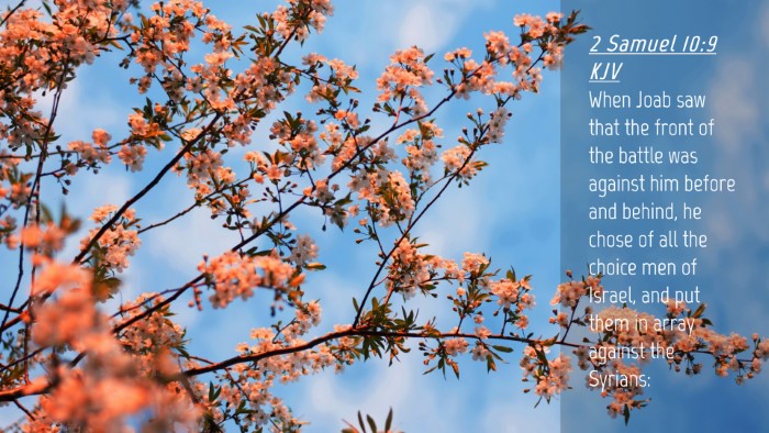 Picture 04 - 2 Samuel 10:9 KJV Desktop Wallpaper - When Joab saw that the front of the battle was - Desktop Bible Verse Wallpaper