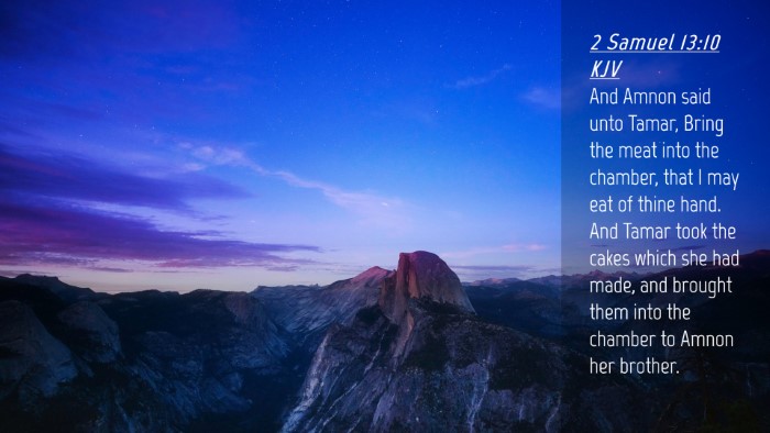Picture 04 - 2 Samuel 13:10 KJV Desktop Wallpaper - And Amnon said unto Tamar, Bring the meat into - Desktop Bible Verse Wallpaper