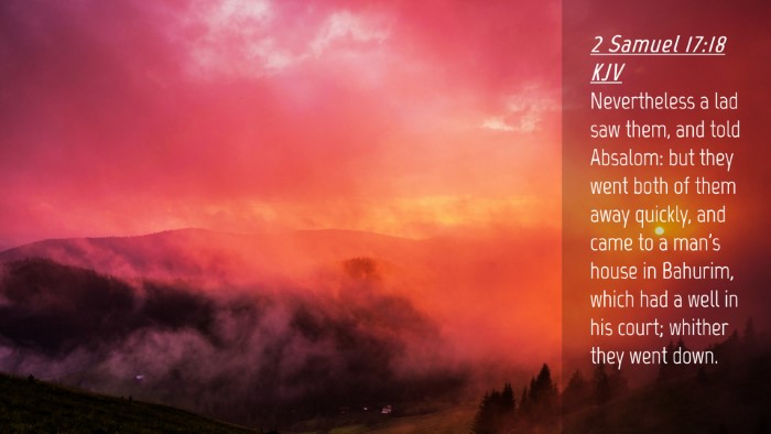 Picture 04 - 2 Samuel 17:18 KJV Desktop Wallpaper - Nevertheless a lad saw them, and told Absalom: - Desktop Bible Verse Wallpaper