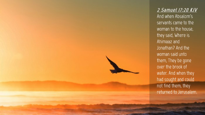 Picture 04 - 2 Samuel 17:20 KJV Desktop Wallpaper - And when Absalom's servants came to the woman to - Desktop Bible Verse Wallpaper
