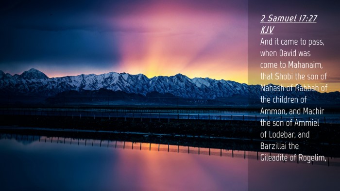 Picture 04 - 2 Samuel 17:27 KJV Desktop Wallpaper - And it came to pass, when David was come to - Desktop Bible Verse Wallpaper