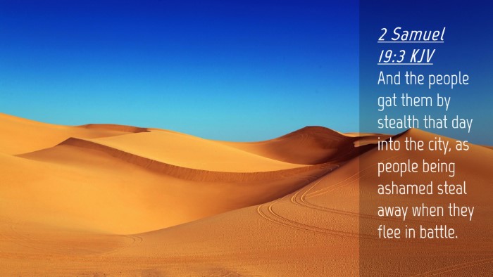 Picture 04 - 2 Samuel 19:3 KJV Desktop Wallpaper - And the people gat them by stealth that day into - Desktop Bible Verse Wallpaper