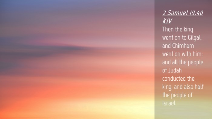 Picture 04 - 2 Samuel 19:40 KJV Desktop Wallpaper - Then the king went on to Gilgal, and Chimham went - Desktop Bible Verse Wallpaper