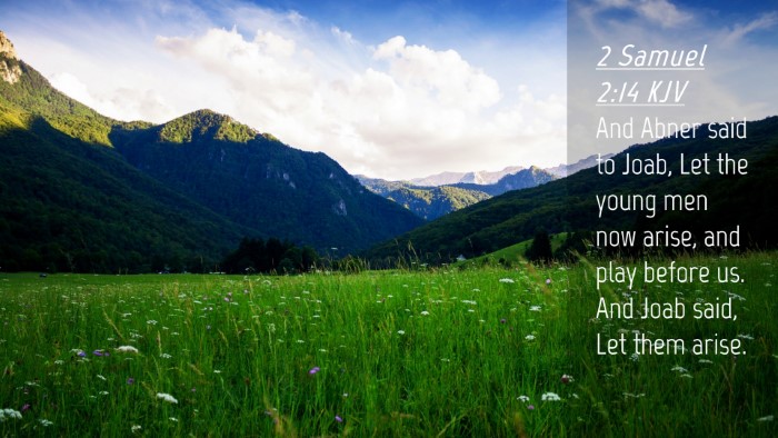 Picture 04 - 2 Samuel 2:14 KJV Desktop Wallpaper - And Abner said to Joab, Let the young men now - Desktop Bible Verse Wallpaper