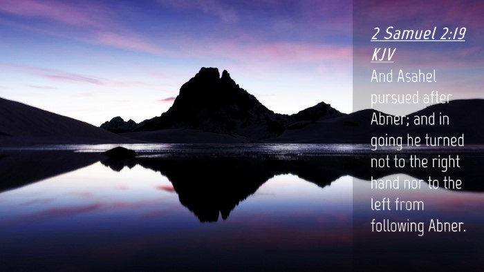 Picture 04 - 2 Samuel 2:19 KJV Desktop Wallpaper - And Asahel pursued after Abner; and in going he - Desktop Bible Verse Wallpaper