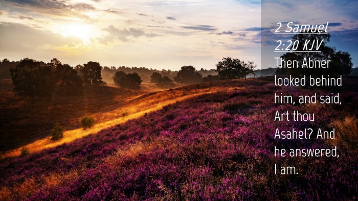 Picture 04 - 2 Samuel 2:20 KJV Desktop Wallpaper - Then Abner looked behind him, and said, Art thou - Desktop Bible Verse Wallpaper
