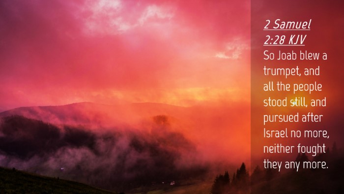 Picture 04 - 2 Samuel 2:28 KJV Desktop Wallpaper - So Joab blew a trumpet, and all the people stood - Desktop Bible Verse Wallpaper