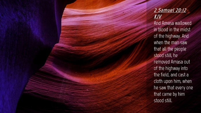 Picture 04 - 2 Samuel 20:12 KJV Desktop Wallpaper - And Amasa wallowed in blood in the midst of the - Desktop Bible Verse Wallpaper