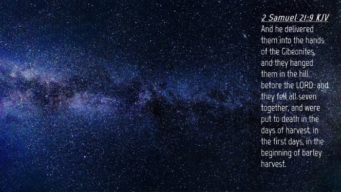 Picture 04 - 2 Samuel 21:9 KJV Desktop Wallpaper - And he delivered them into the hands of the - Desktop Bible Verse Wallpaper