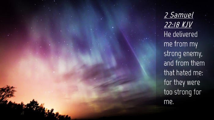 Picture 04 - 2 Samuel 22:18 KJV Desktop Wallpaper - He delivered me from my strong enemy, and from - Desktop Bible Verse Wallpaper