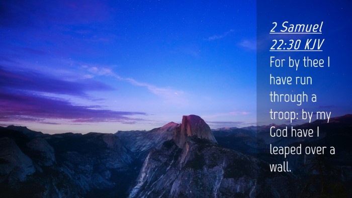 Picture 04 - 2 Samuel 22:30 KJV Desktop Wallpaper - For by thee I have run through a troop: by my God - Desktop Bible Verse Wallpaper