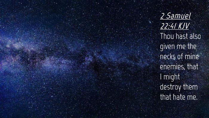Picture 04 - 2 Samuel 22:41 KJV Desktop Wallpaper - Thou hast also given me the necks of mine - Desktop Bible Verse Wallpaper