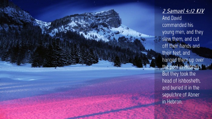 Picture 04 - 2 Samuel 4:12 KJV Desktop Wallpaper - And David commanded his young men, and they slew - Desktop Bible Verse Wallpaper
