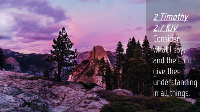 Picture 04 - 2 Timothy 2:7 KJV Desktop Wallpaper - Consider what I say; and the Lord give thee - Desktop Bible Verse Wallpaper