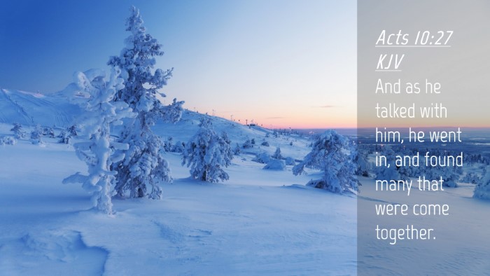 Picture 04 - Acts 10:27 KJV Desktop Wallpaper - And as he talked with him, he went in, and found - Desktop Bible Verse Wallpaper