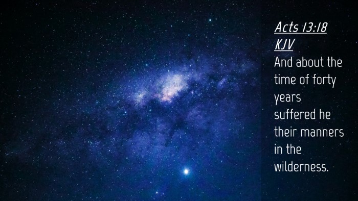 Picture 04 - Acts 13:18 KJV Desktop Wallpaper - And about the time of forty years suffered he - Desktop Bible Verse Wallpaper