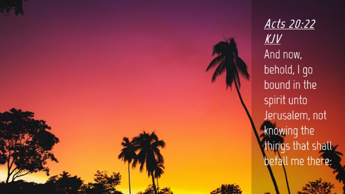 Picture 04 - Acts 20:22 KJV Desktop Wallpaper - And now, behold, I go bound in the spirit unto - Desktop Bible Verse Wallpaper