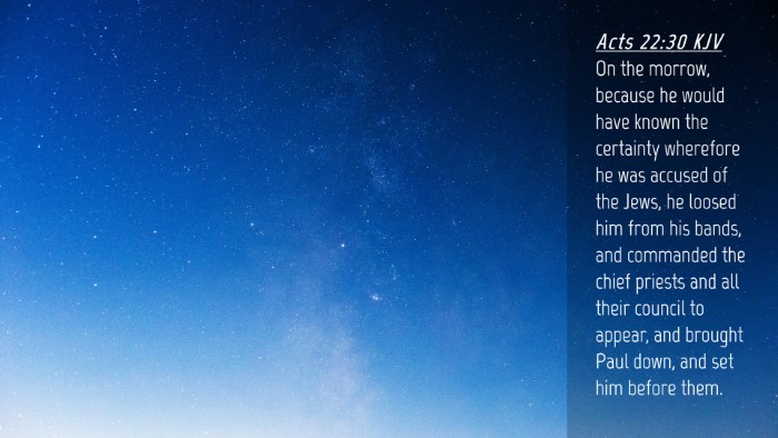 Picture 04 - Acts 22:30 KJV Desktop Wallpaper - On the morrow, because he would have known the - Desktop Bible Verse Wallpaper