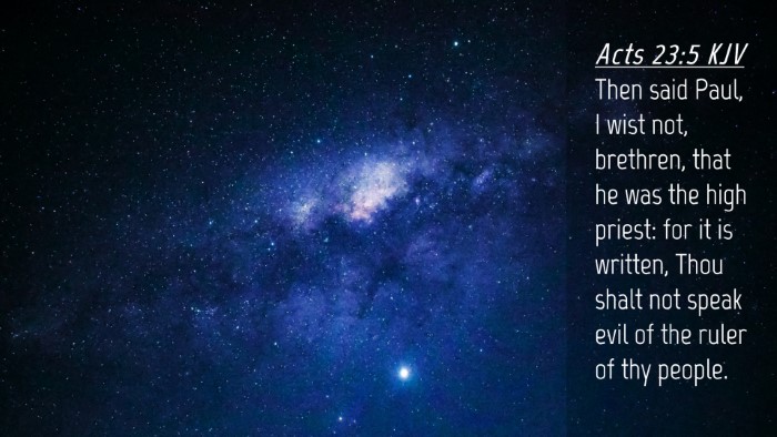 Picture 04 - Acts 23:5 KJV Desktop Wallpaper - Then said Paul, I wist not, brethren, that he was - Desktop Bible Verse Wallpaper