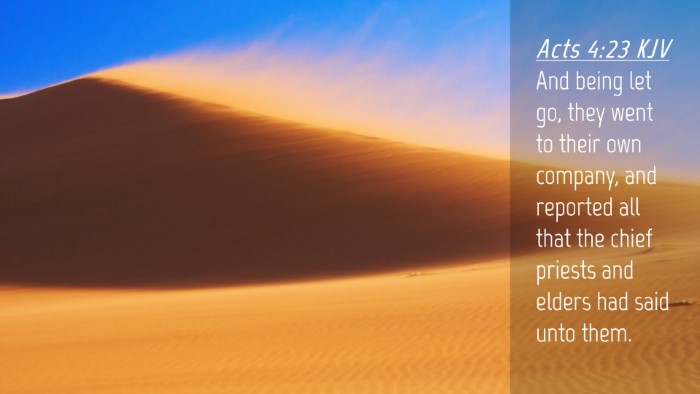 Picture 04 - Acts 4:23 KJV Desktop Wallpaper - And being let go, they went to their own company, - Desktop Bible Verse Wallpaper