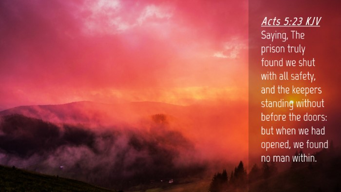 Picture 04 - Acts 5:23 KJV Desktop Wallpaper - Saying, The prison truly found we shut with all - Desktop Bible Verse Wallpaper