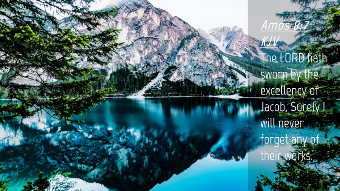 Picture 04 - Amos 8:7 KJV Desktop Wallpaper - The LORD hath sworn by the excellency of Jacob, - Desktop Bible Verse Wallpaper