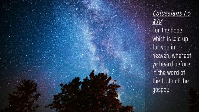 Picture 04 - Colossians 1:5 KJV Desktop Wallpaper - For the hope which is laid up for you in heaven, - Desktop Bible Verse Wallpaper