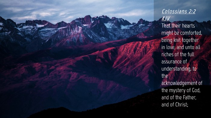Picture 04 - Colossians 2:2 KJV Desktop Wallpaper - That their hearts might be comforted, being knit - Desktop Bible Verse Wallpaper